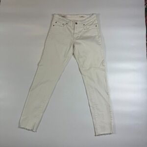 Red Engine Jeans Womens 27 White Raw Wist Scorcher Super Mid Rise Skinny Leg